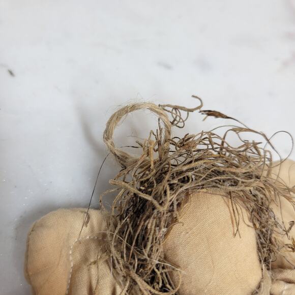 Vintage Angel Rag Doll Christmas Tree Topper 9" Tan Fabric Handmade Decoration - Picture 10 of 12